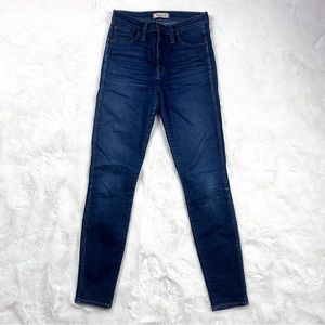 Madewell 10" High Riser Skinny Skinny Jeans Women 27T tall Dark Blue Denim.